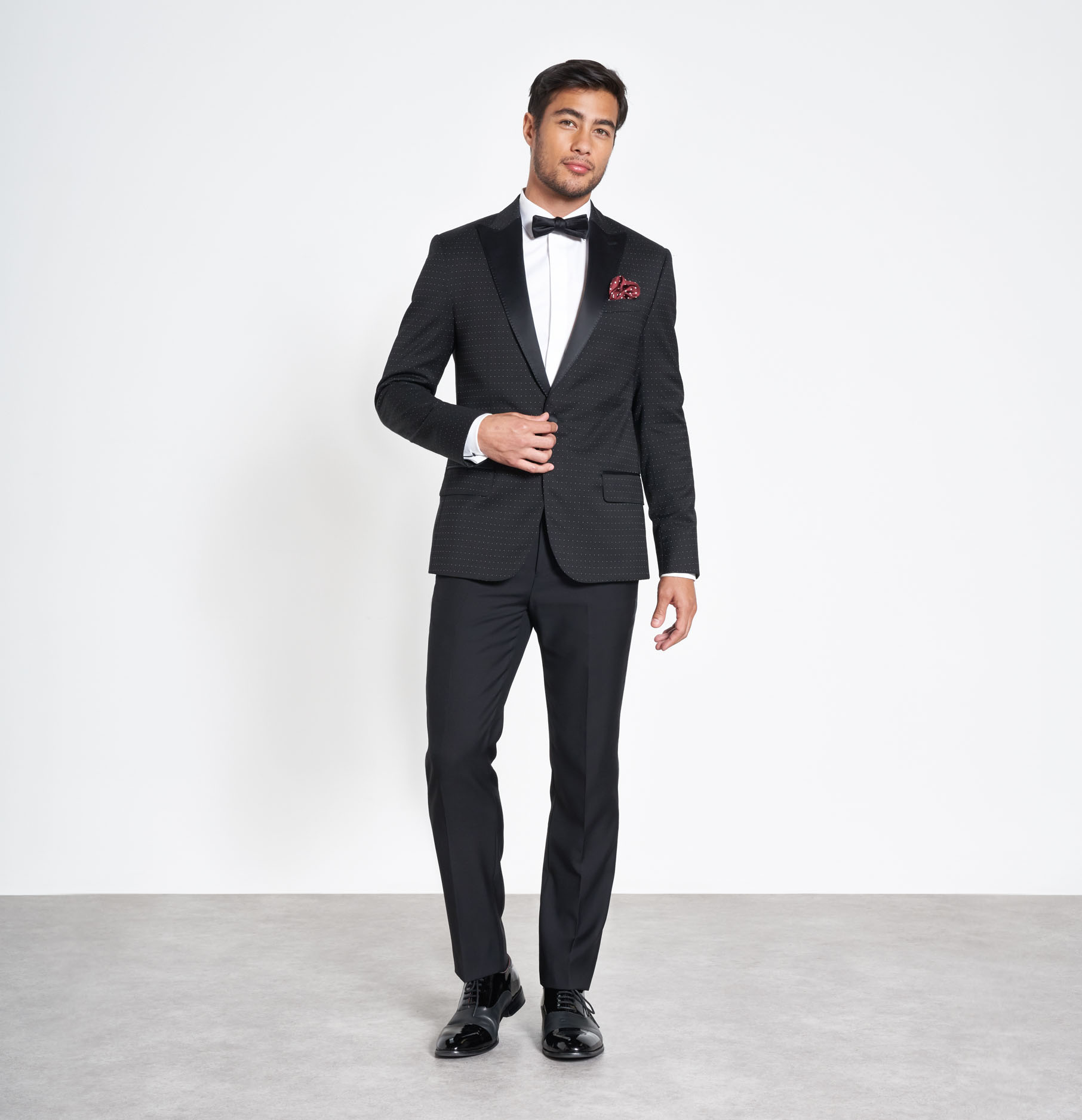 Onyx Dot Peak Lapel Jacket Tuxedo The Black Tux
